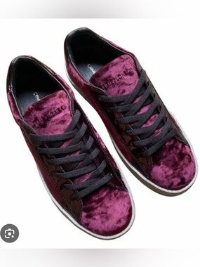 CRIME LONDON Dynamite Lo Sneakers Crushed Velvet Purple Women’s Size 10